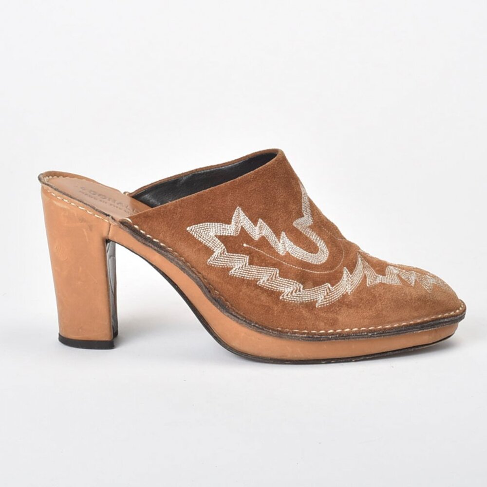 Donald Pliner Western Couture Embroidered Clogs Size 8.5